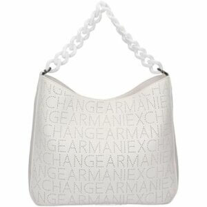 Borsa Donna a Spalla Bianca con Logo Traforato Armani Exchange