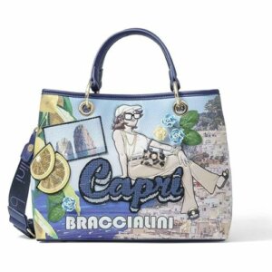 Borsa a mano Cartoline design Capri Braccialini